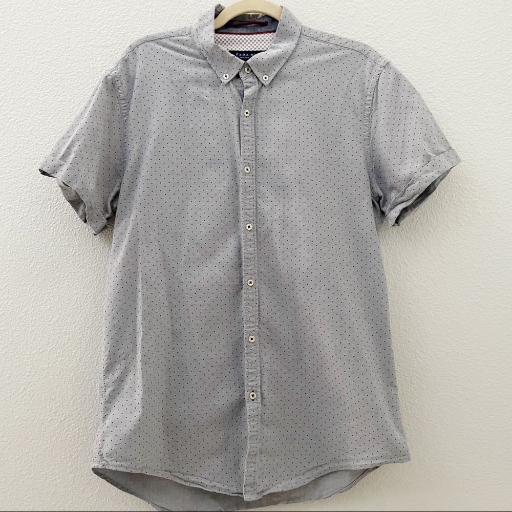 Zara Man polka dot slim fit shirt size XL